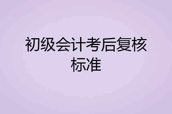 初级会计考后复核标准