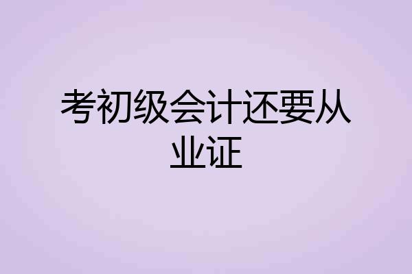 考初级会计还要从业证
