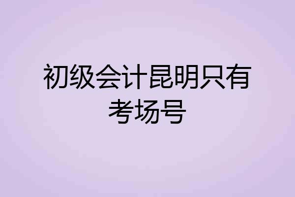 初级会计昆明只有考场号