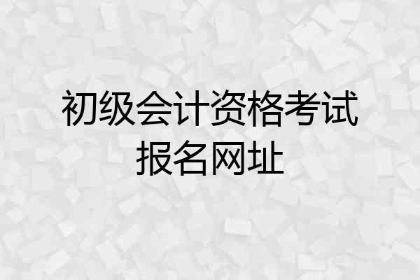 初级会计资格考试报名网址