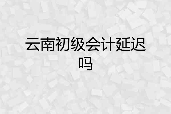 云南初级会计延迟吗