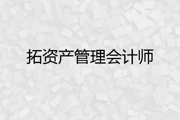 拓资产管理会计师