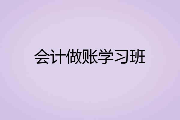会计做账学习班