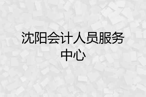 沈阳会计人员服务中心
