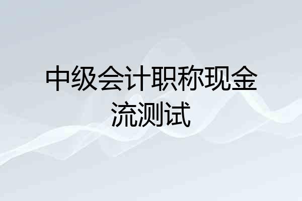中级会计职称现金流测试