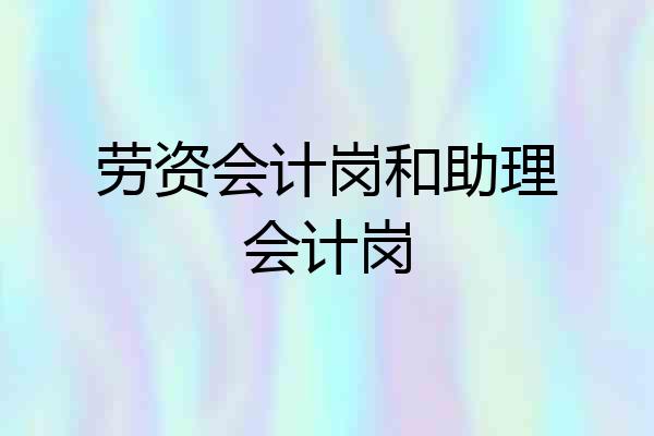 劳资会计岗和助理会计岗