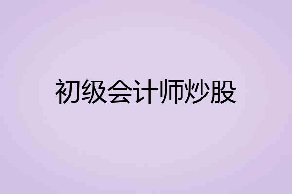 初级会计师炒股
