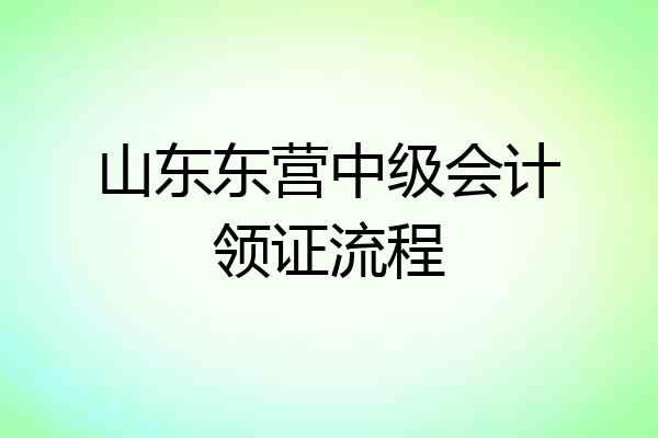 山东东营中级会计领证流程