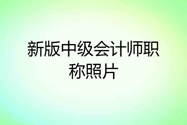 新版中级会计师职称照片