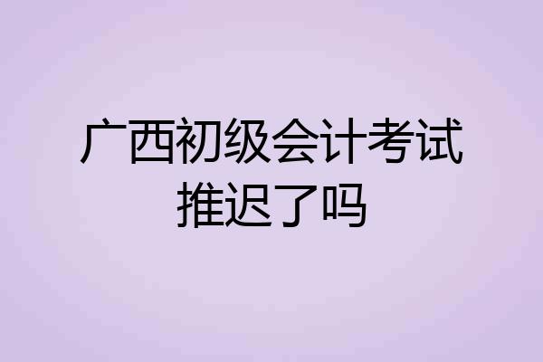 广西初级会计考试推迟了吗