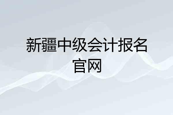 新疆中级会计报名官网