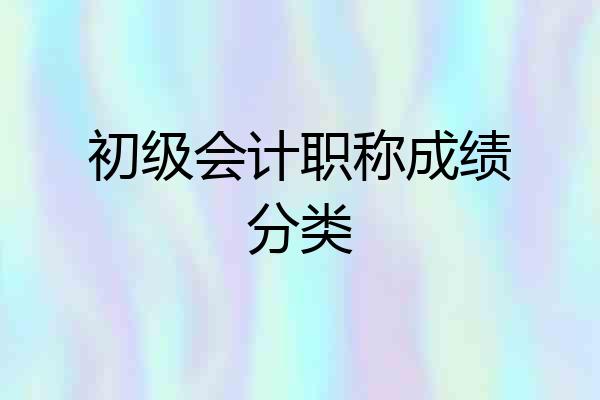 初级会计职称成绩分类