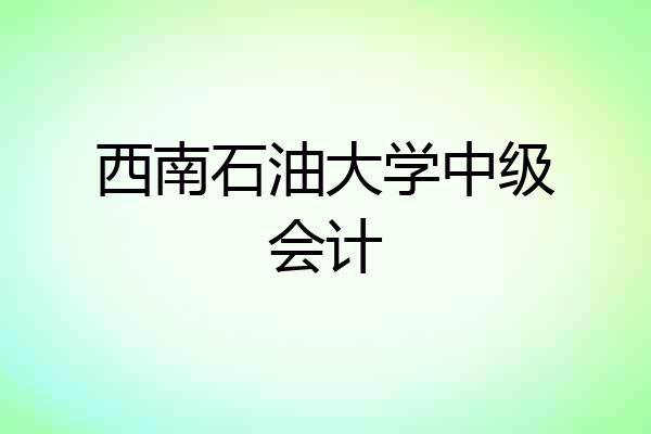 西南石油大学中级会计