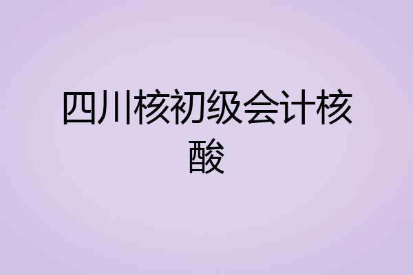 四川核初级会计核酸