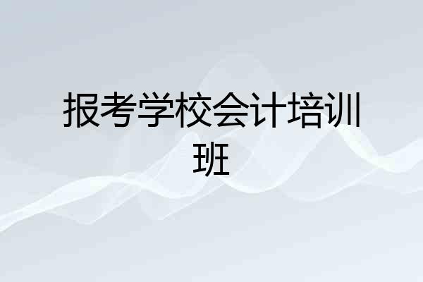 报考学校会计培训班