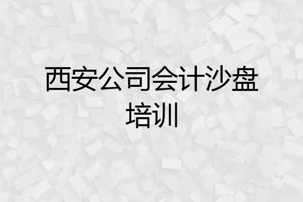 西安公司会计沙盘培训