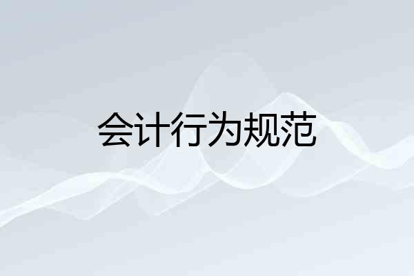 会计行为规范