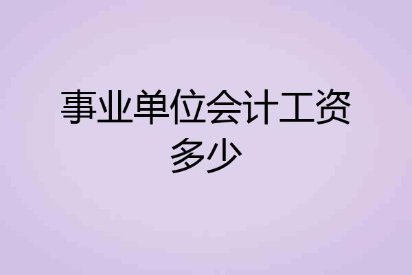 事业单位会计工资多少