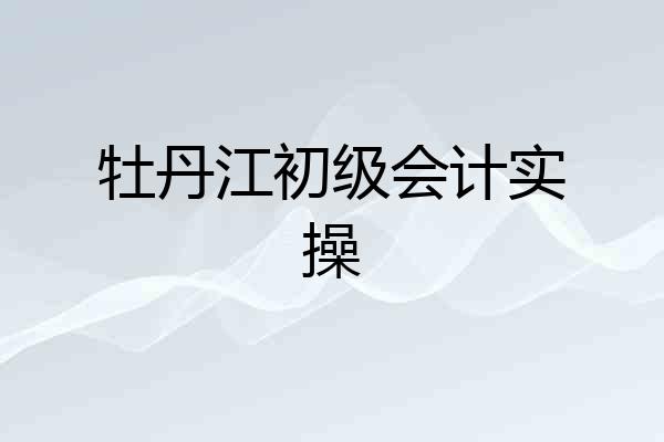 牡丹江初级会计实操