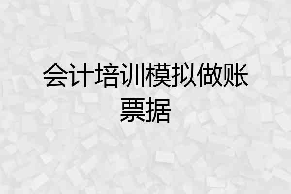 会计培训模拟做账票据