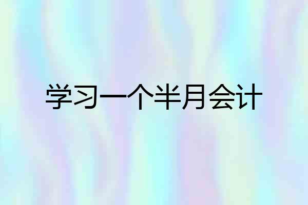 学习一个半月会计