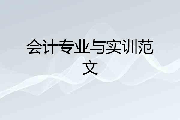 会计专业与实训范文
