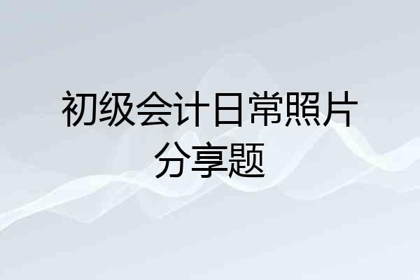 初级会计日常照片分享题
