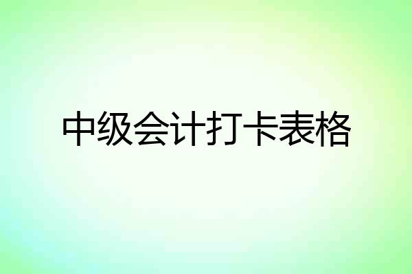 中级会计打卡表格