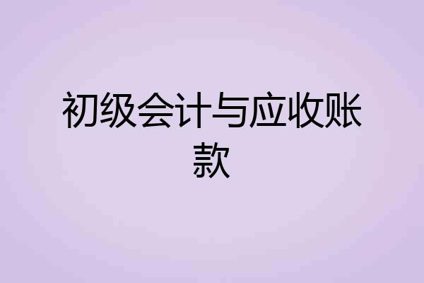 初级会计与应收账款