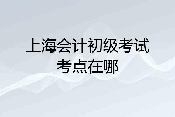 上海会计初级考试考点在哪
