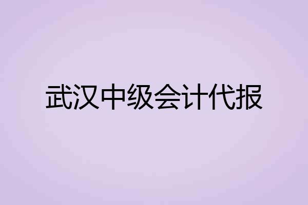 武汉中级会计代报
