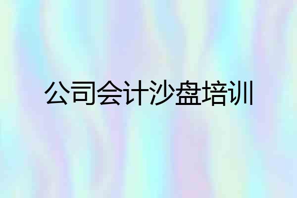 公司会计沙盘培训