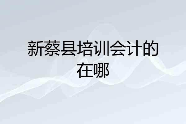 新蔡县培训会计的在哪