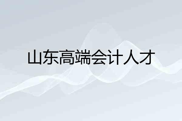 山东高端会计人才