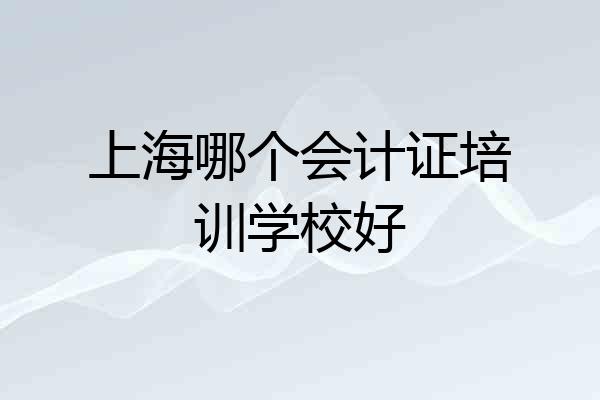上海哪个会计证培训学校好