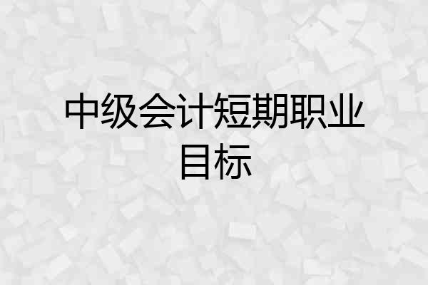 中级会计短期职业目标