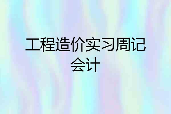 工程造价实习周记会计