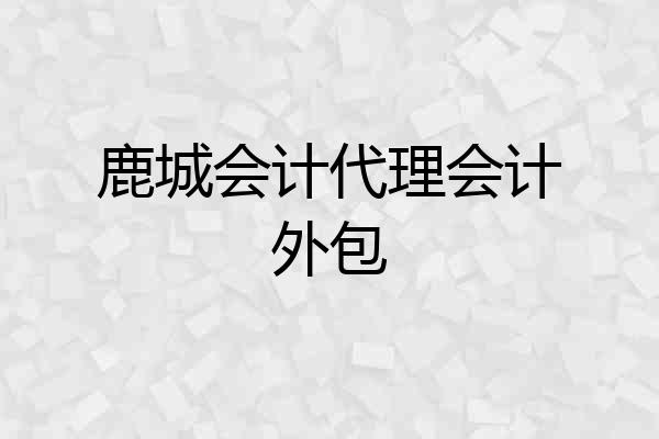 鹿城会计代理会计外包