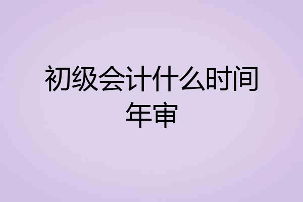 初级会计什么时间年审