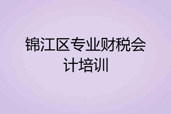 锦江区专业财税会计培训