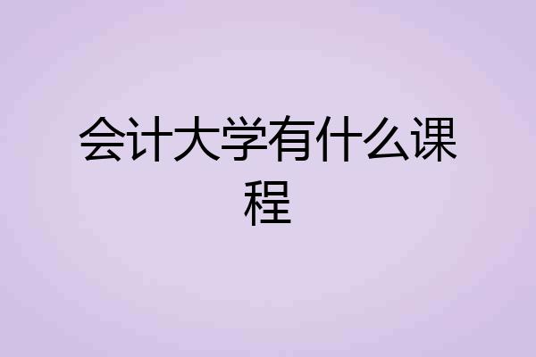 会计大学有什么课程