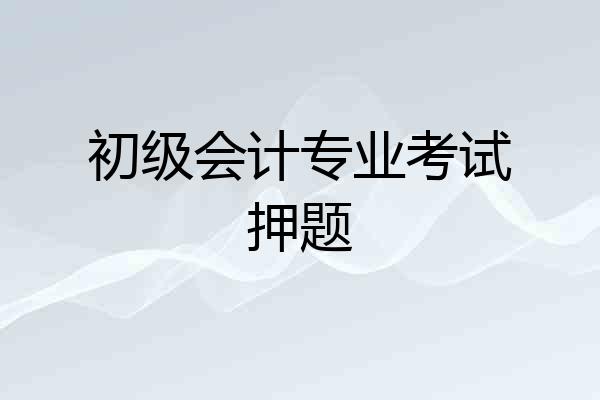 初级会计专业考试押题