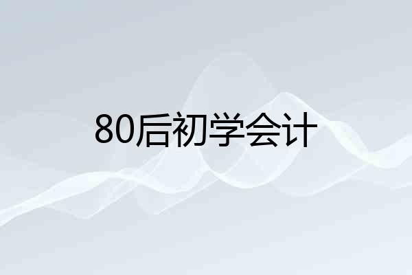 80后初学会计