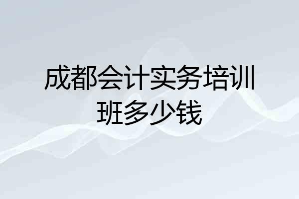 成都会计实务培训班多少钱
