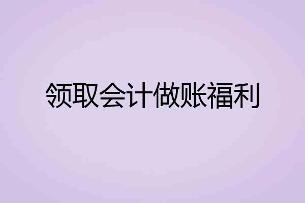 领取会计做账福利
