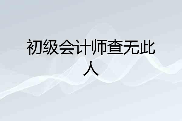初级会计师查无此人
