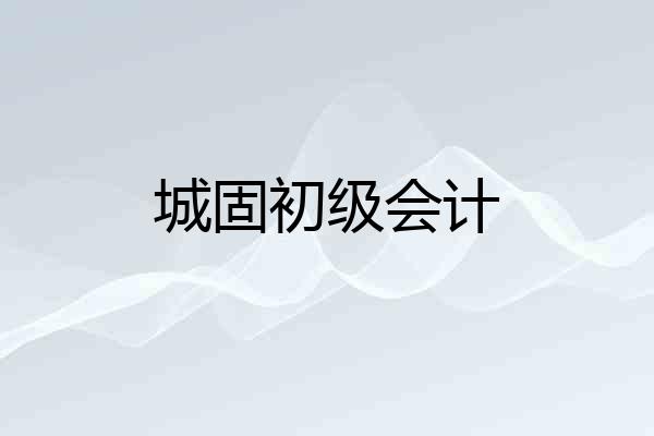 城固初级会计