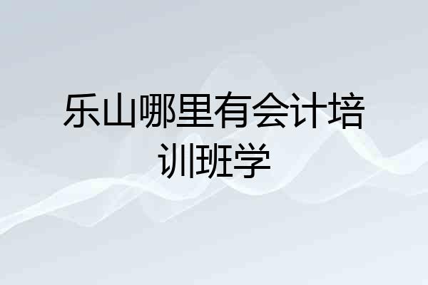乐山哪里有会计培训班学