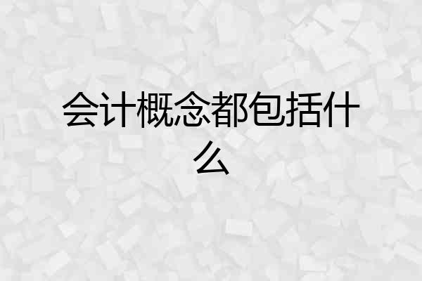 会计概念都包括什么