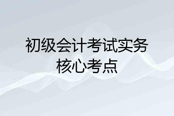 初级会计考试实务核心考点